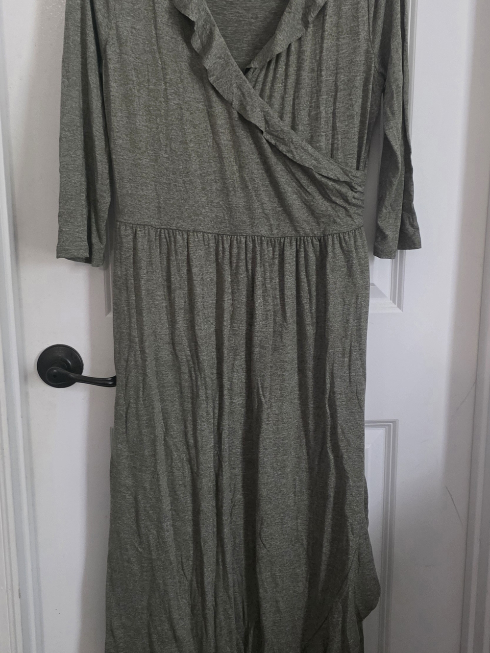 Reborn J Olive Green Wrap Maxi Dress